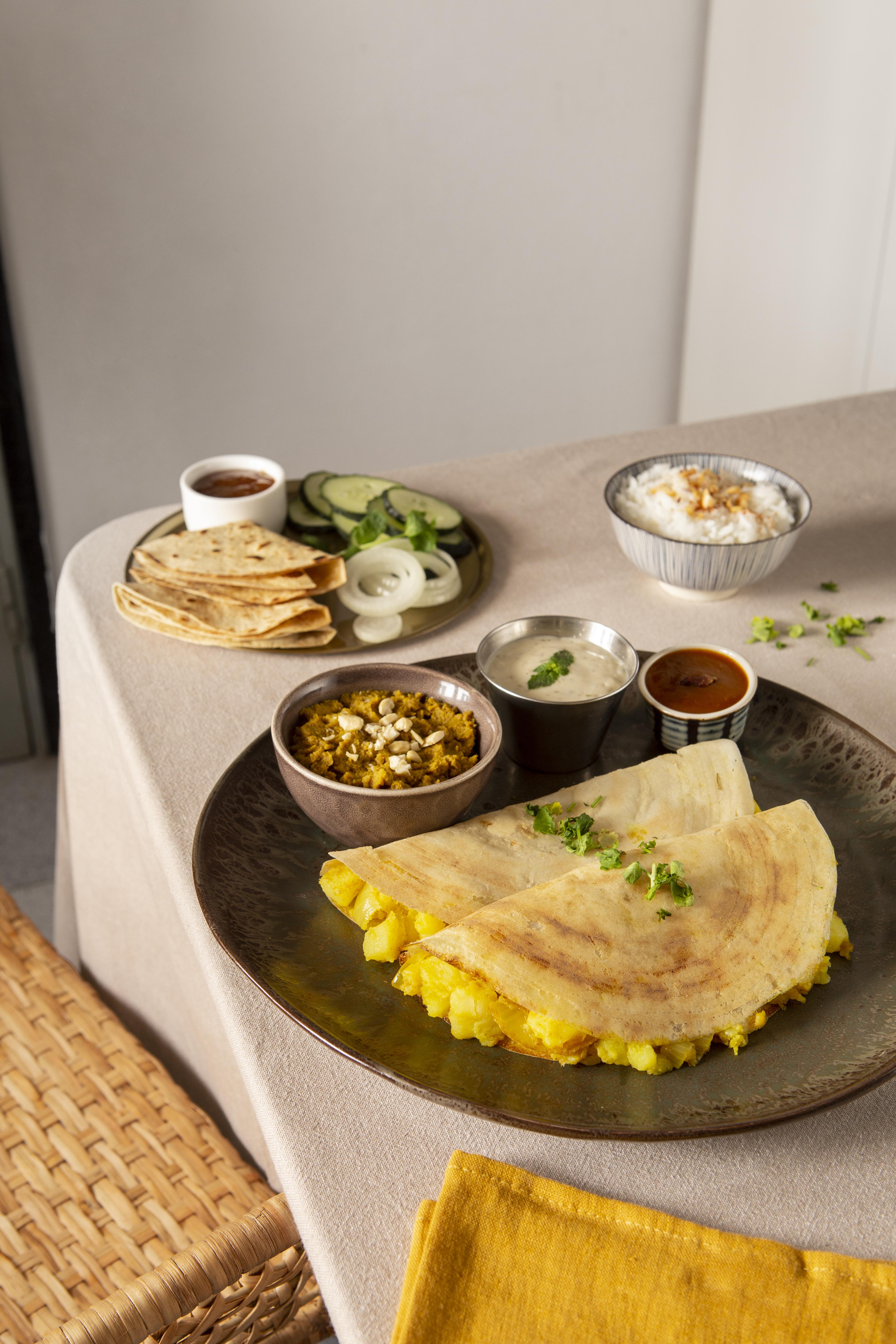 delicious-indian-dosa-arrangement